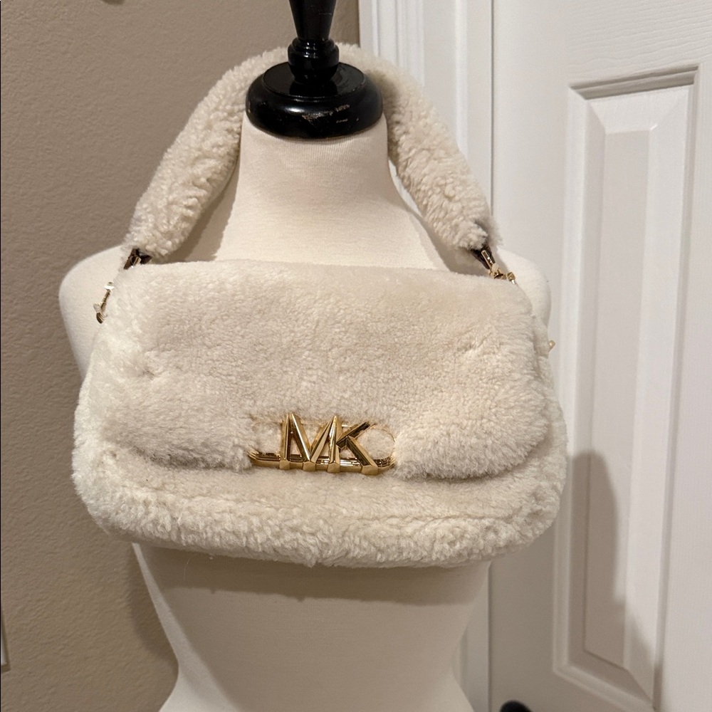 Michael Kors Cream Shearling Shoulder Bag